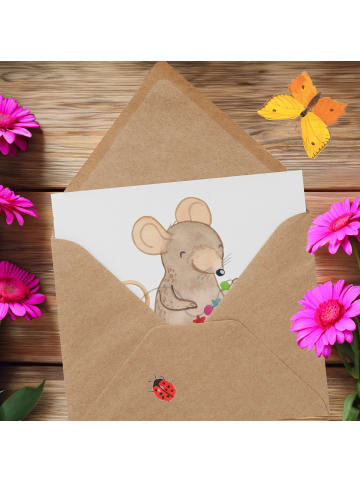 Mr. & Mrs. Panda Grußkarte Maus Schmuck selber machen ohne Spruch in Weiß