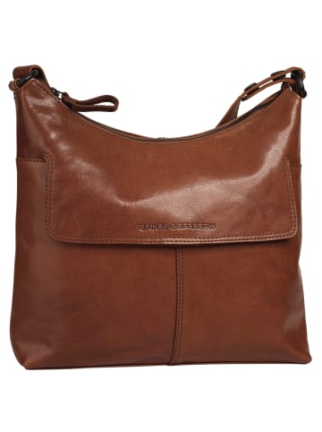 SPIKES & SPARROW Umhängetasche echt Leder in cognac