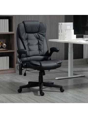 HOMCOM Massagesessel-70L x 70B x 111 – 121H cm-Schwarz