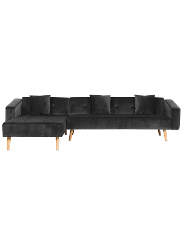 Beliani 4-tlg Ecksofa VADSO in Schwarz/Braun rechtsseitig