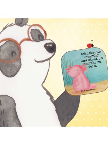 Mr. & Mrs. Panda Glas-Untersetzer Axolotl Niedlich Design mit Sp... in Weiß