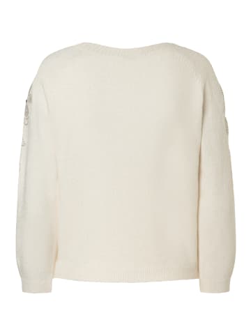 More & More eleganter Strickpullover Pailletten-Applikation in powder creme