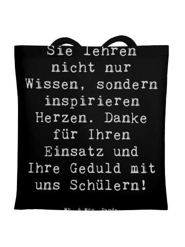 Mr. & Mrs. Panda Shopping Tasche Spruch Danke Lehrer mit Spruch in Schwarz