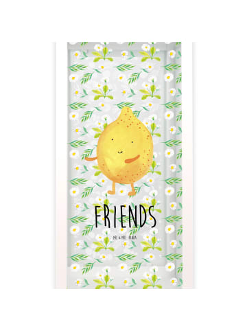 Mr. & Mrs. Panda Windlicht Outdoor Beste Freunde Zitrone mit Spruch in Transparent