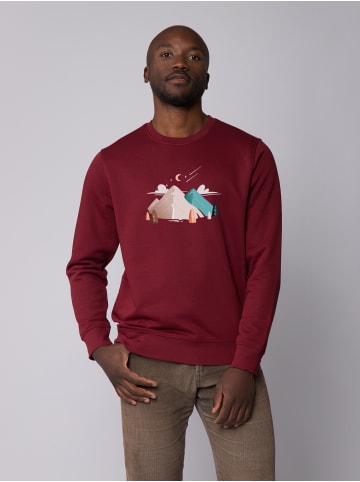 wat? Apparel Sweatshirt Night & Clouds in Weinrot