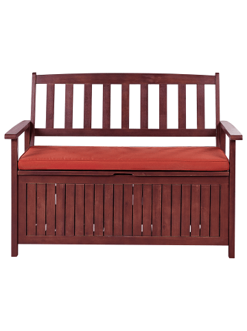Beliani Gartenbank SOVANA in Braun/Rot - (W) 120 x (H) 91 x (L) 60 cm