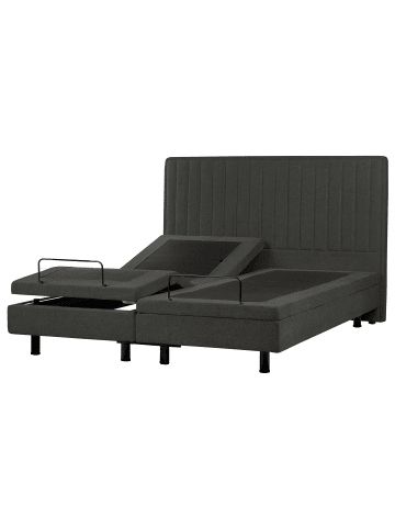 Beliani 5-tlg Doppelbett CASTELLAN in Grau/Schwarz