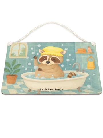 Mr. & Mrs. Panda holzbild Waschbär Design ohne Spruch in Weiß