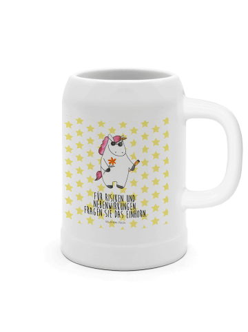 Mr. & Mrs. Panda Bierkrug Einhorn Woodstock mit Spruch in Weiß
