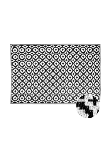 Butlers In- & Outdoorteppich Mosaik L 180 x B 118cm COLOUR CLASH in Schwarz