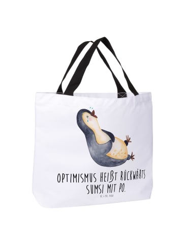 Mr. & Mrs. Panda Umhängetasche Pinguin Lachen mit Spruch in Weiß