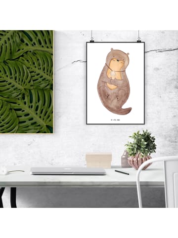 Mr. & Mrs. Panda Poster Otter Muschel ohne Spruch in Weiß