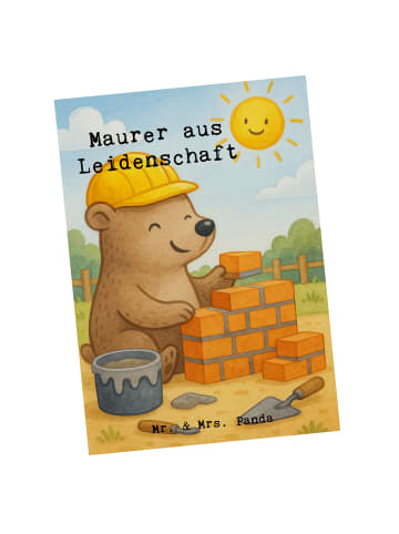 Mr. & Mrs. Panda Grußkarte Maurer Leidenschaft Design mit Spruch in Weiß