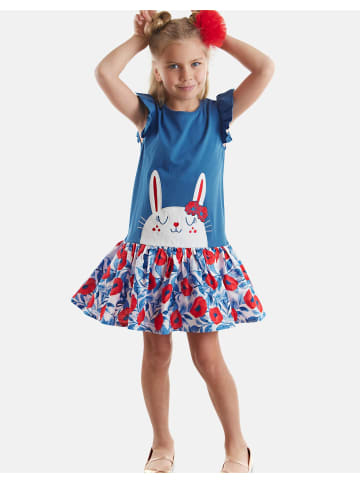 Denokids Kleid Cute Bunny in BLAU