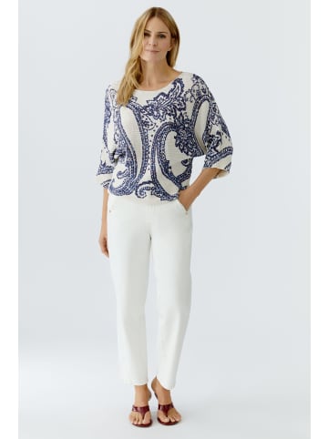 Oui Pullover in white blue