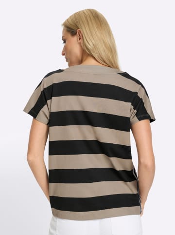Heine T-Shirt in schwarz-sesam-geringelt