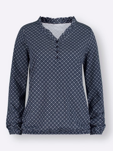 WITT WEIDEN Print-Shirt in marine-weiß