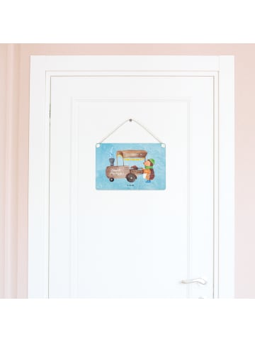 Mr. & Mrs. Panda Türschild Igel Maronen ohne Spruch in Eisblau