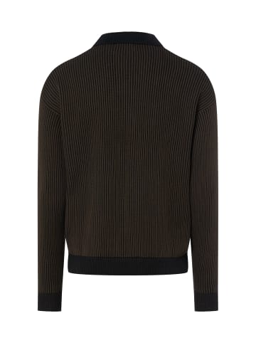 PEGADOR Strickjacke Haflong in schwarz khaki - 0001