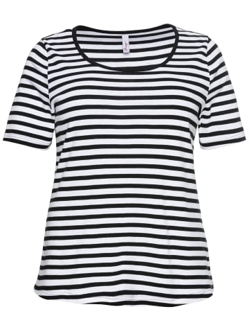 sheego T-Shirt in schwarz-weiß