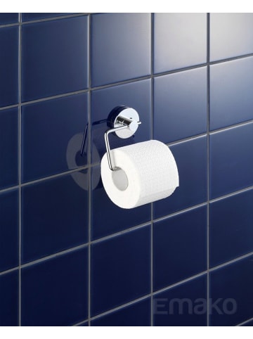 Wenko Toilettenpapierhalter MILAZZO in Silbern, (B) 3,5 x (H) 10,5 x (L) 13,5 cm