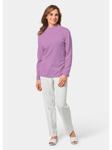 GOLDNER Kurzgröße:  Kaschmirpullover Weicher Kaschmirpullover mit Kragen in flieder