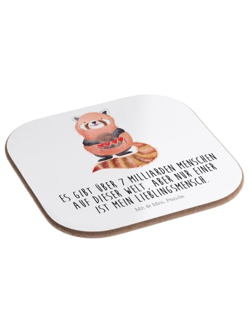 Mr. & Mrs. Panda Coaster Roter Panda mit Spruch in Weiß