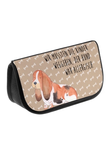 Mr. & Mrs. Panda Kulturtasche Hund Basset Hound mit Spruch in Hundeglück