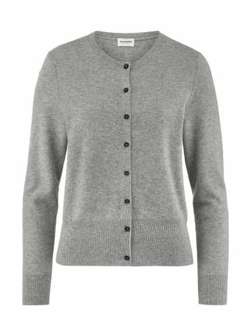 Hessnatur Hessnatur Strick Jacke Regular BETTER RECYCLING aus reinem Cashmere in hellgrau
