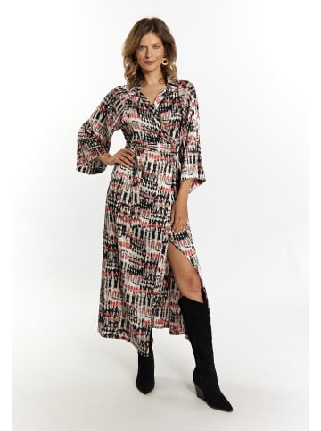 VIRITA Women Wickelkleid in Grau Dunkelrosa Mehrfarbig
