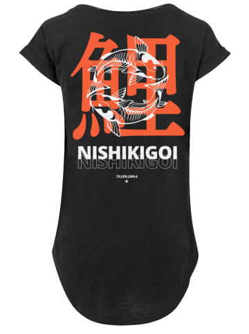 F4NT4STIC Long Cut T-Shirt Nishikigoi Koi Japan Grafik in schwarz