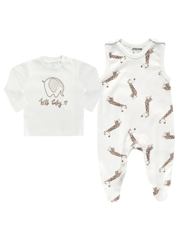 Jacky 2-tlg. Set Strampler & Shirt - Giraffe Allover in weiss,braun