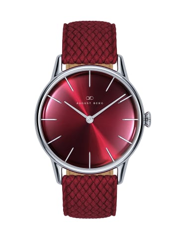 August Berg Armbanduhr Serenity Burgundy N°7 in silver burgundy