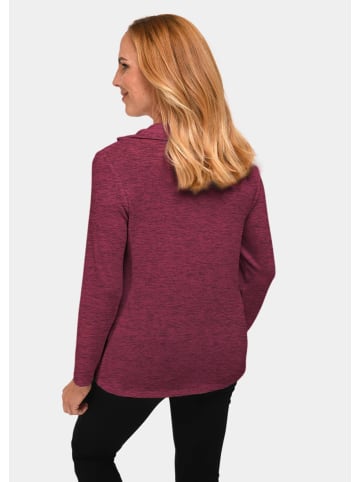 GOLDNER Flausch-Shirt Flauschiges Troyer- Shirt in sangria / melange