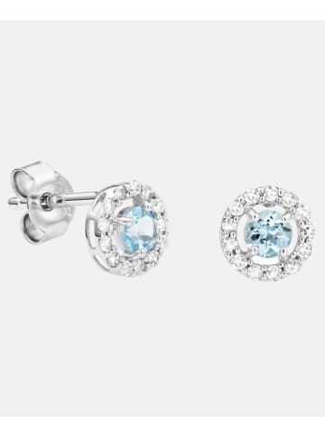 Diamant L'éternel Ohrringe aus 375 Weißgold mit 0.13 Karat Diamant mit Topas