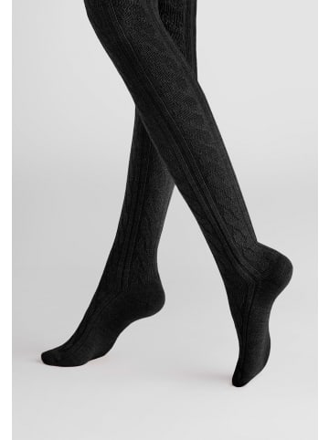 Hudson Strickstrumpfhose Winter Plait wärmend in Black