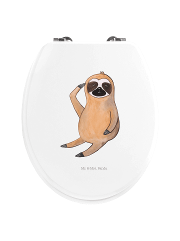 Mr. & Mrs. Panda Toilettendeckel Faultier Vogel ohne Spruch in Weiß