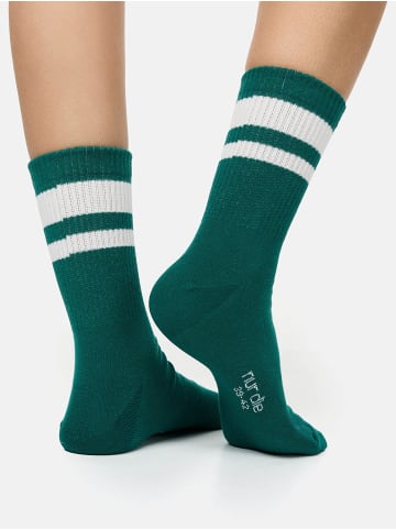 Nur Die  Freizeitsocken Statement Socken mit Stickerei in Mix grün