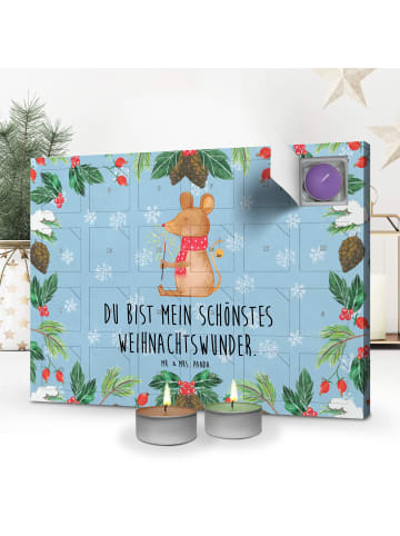 Mr. & Mrs. Panda Adventskalender Maus Weihnachten mit Spruch in Eisblau