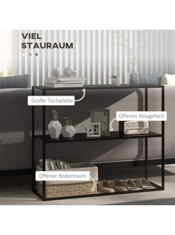 HOMCOM Konsolentisch-90L x 30B x 75H cm-Schwarz