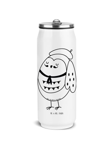 Mr. & Mrs. Panda Trinkflasche Eule Frankreich ohne Spruch in Weiß