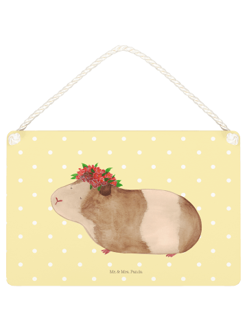 Mr. & Mrs. Panda holzbild Meerschweinchen Weisheit ohne Spruch in Gelb Pastell