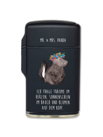 Mr. & Mrs. Panda Feuerzeug Stinktier  mit Spruch in Schwarz