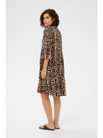 Kaffe Kleid KAellen A-shape in Naturel Leopard Print