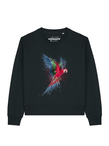 wat? Apparel Sweatshirt Papagei in Schwarz
