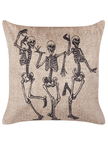 Beliani Dekokissen MORTESTI in Beige/Schwarz - (W) 45 x (H) 12 x (L) 45 cm