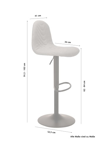 byLiving 2er-Set: Barstuhl Casino in Anthrazit - 41 (B) x 52,5 (L) x 88,5-110 (H) cm