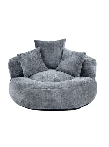 ABRIHOME Lazy Sofa Sitzsack mit drei Kissen - Chenille in Grau 