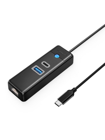 Orico PWCUR-C3 3-Port-USB-Hub (1x USB-A 3.0, 1x USB-C 3.0, 1x RJ45 Gigabit-Ethernet
