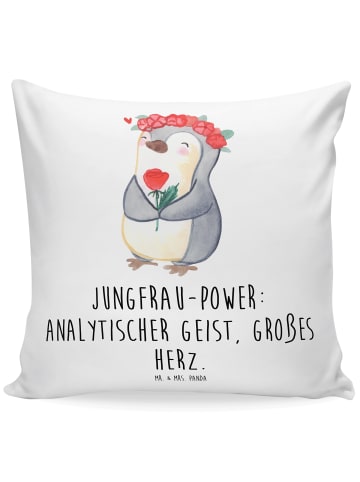 Mr. & Mrs. Panda Kissen Jungfrau Astrologie mit Spruch in Weiß